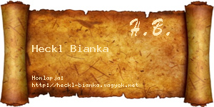 Heckl Bianka névjegykártya